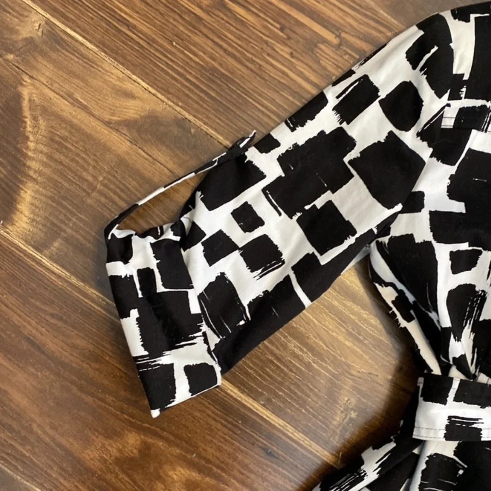 Grass Collection black and white trench coat nwt size large - Picture 4 of 7